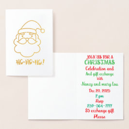 Kerstsamenzijn en cadeauuitwisseling folie kaarten