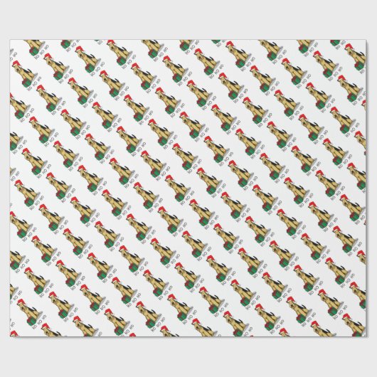 KerstSanta Airedale Terrier HO HO Cute Cadeaupapier (Vlak)