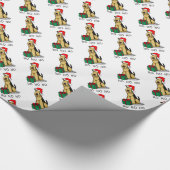 KerstSanta Airedale Terrier HO HO Cute Cadeaupapier (Hoek)