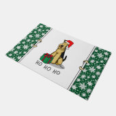 KerstSanta Airedale Terrier HO HO Cute Deurmat (Schuin)