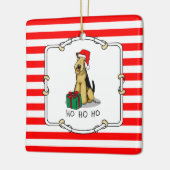 KerstSanta Airedale Terrier HO HO Cute Keramisch Ornament (Links)