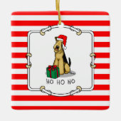 KerstSanta Airedale Terrier HO HO Cute Keramisch Ornament (Voorkant)