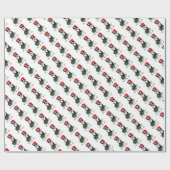 KerstSanta Boston Terrier (zwart) Cute Cadeaupapier (Vlak)