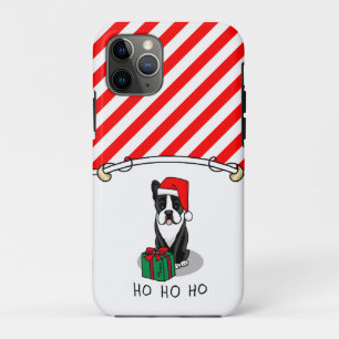 KerstSanta Boston Terrier (zwart) Cute iPhone 11 Pro Hoesje