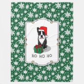 KerstSanta Boston Terrier (zwart) Cute Fleece Deken (Voorkant)