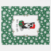 KerstSanta Boston Terrier (zwart) Cute Fleece Deken (Voorkant (Horizontaal))