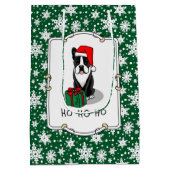 KerstSanta Boston Terrier (zwart) Cute Medium Cadeauzakje (Achterkant)