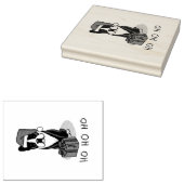 KerstSanta Boston Terrier (zwart) Cute Rubberstempel (Gestempeld)