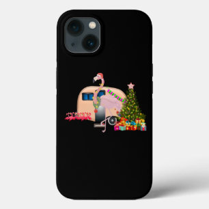 kerstsanta claus flamingo - Roze Kerstman iPhone 13 Hoesje
