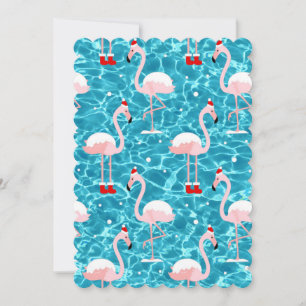 kerstsanta flamingo kaart