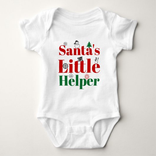 kerstsantas Helper red en groene typografie Romper (Voorkant)