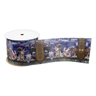 Kerstsatin Ribbon Gift Animal Celebration Lint