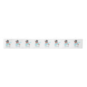 Kerstsatin Ribbon Gift Snowman Rock Lint (Voorkant)