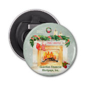 kerstscène Business Gift Snow Wereldbol Effect Button Flesopener (Voorkant)