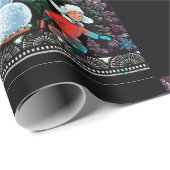 Kerstscène Checkerboard zwart inpakpapier (Rol Hoek)