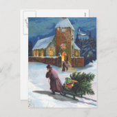 kerstscène feestdagenkaart (Voorkant / Achterkant)