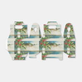 Kerstscène Holly Snow Winter Bedankdoosjes (Uitgevouwen)