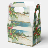 Kerstscène Holly Snow Winter Bedankdoosjes (Geopend)