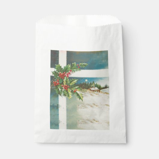 Kerstscène Holly Snow Winter Bedankzakje (Voorkant)