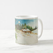 Kerstscène Holly Snow Winter Koffiemok (Voorkant rechts)