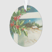Kerstscène Holly Snow Winter Ornament (voorkant)