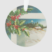 Kerstscène Holly Snow Winter Ornament (voorkant)