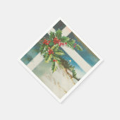 Kerstscène Holly Snow Winter Servet (Hoek)