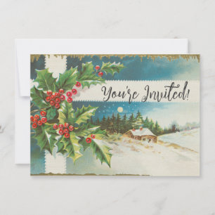 Kerstscène Hulst Sneeuw Winter Kaart