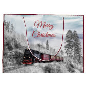  kerstscène in de winter groot cadeauzakje (Achterkant)