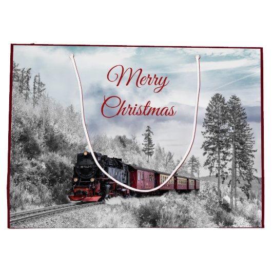  kerstscène in de winter groot cadeauzakje (Achterkant)