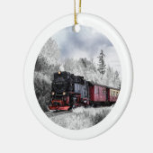  kerstscène in de winter keramisch ornament (Links)