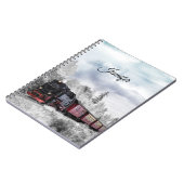 kerstscène in de winter notitieboek (Linkerzijde)