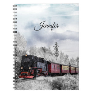 kerstscène in de winter notitieboek