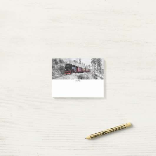 kerstscène in de winter post-it® notes (Op bureau)