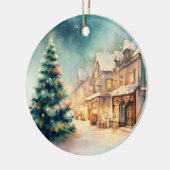 Kerstscène in ons dorp keramisch ornament (Links)