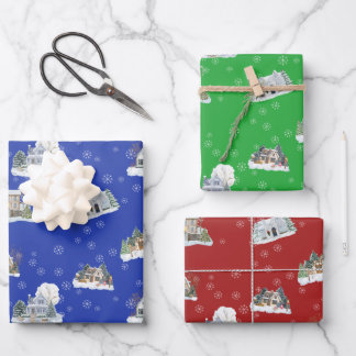 Kerstscène Inpakpapier Set Vel