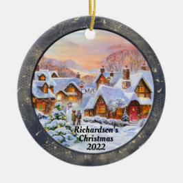 kerstscène keramisch ornament