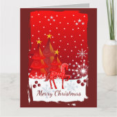 Kerstscène met een paard en aangepaste tekst kaart (Voorkant)