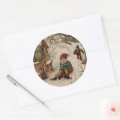  kerstscène ronde sticker (Envelop)