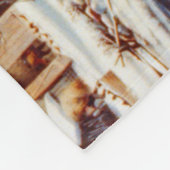  kerstscène winterfeestdag fleece deken (Hoek)