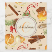  kerstscènes wijn etiket (Enkel label)