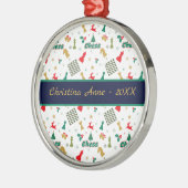 Kerstschaak - Stukken, Boom, Holly, Rendier Metalen Ornament (Links)