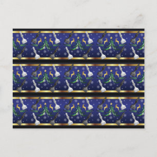 Kerstschaakstukken - Sneeuwvlokken kerstboom Briefkaart