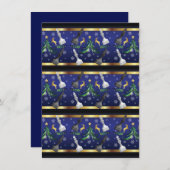 Kerstschaakstukken - Sneeuwvlokken kerstboom Feestdagenkaart (Voorkant / Achterkant)