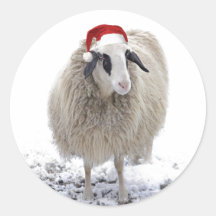KERSTSCHAAP ENVELOP SEAL ROND STICKER