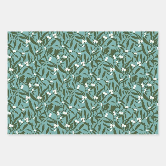 Kerstschaar, bogen, Holly en Mistletoe Inpakpapier Vel (Voorkant 3)