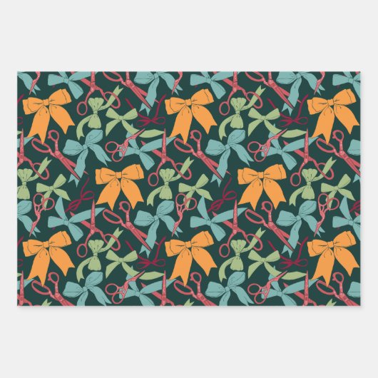 Kerstschaar, bogen, Holly en Mistletoe Inpakpapier Vel (Voorkant)