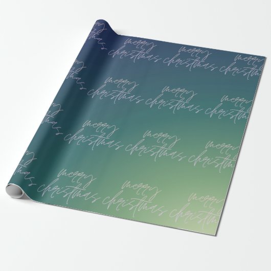 Kerstschaduwen | Verlooptekstombre | Cadeaupapier (Uitgerold)
