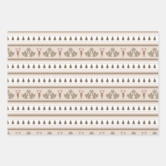 Kerstschandaal bruin patroon inpakpapier vel (Voorkant 2)