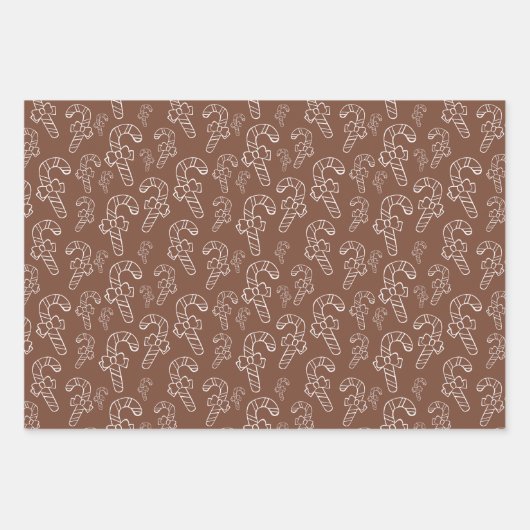 Kerstschandaal bruin patroon inpakpapier vel (Voorkant)